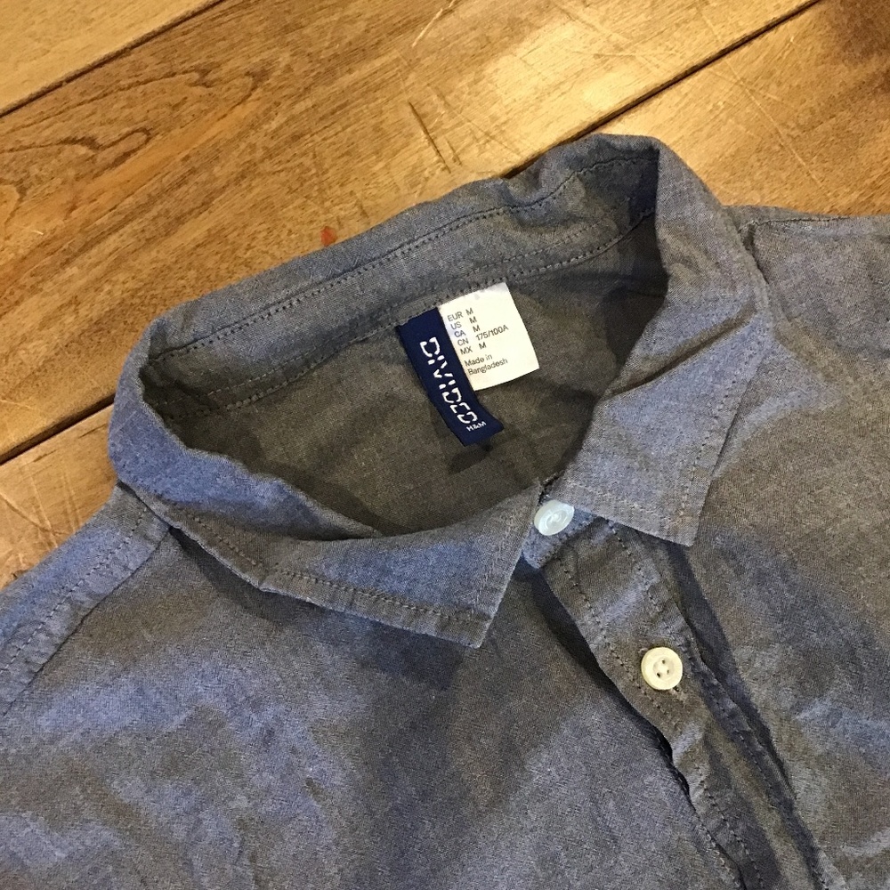 Gray, medium Divided (H&M) button down